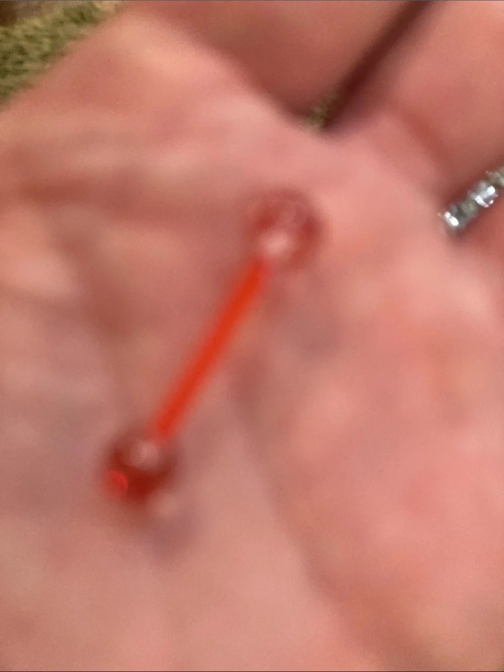 Two randomly plastic glitter ball tongue rings. Brand new